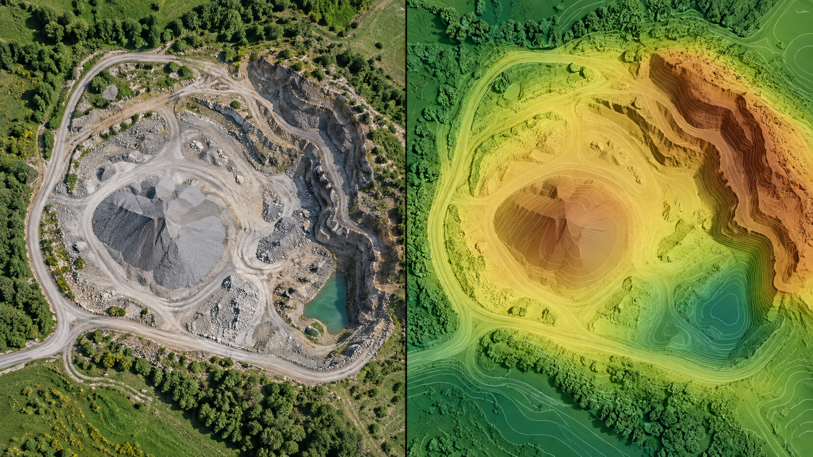 Illustration comparing imagery and an elevation surface